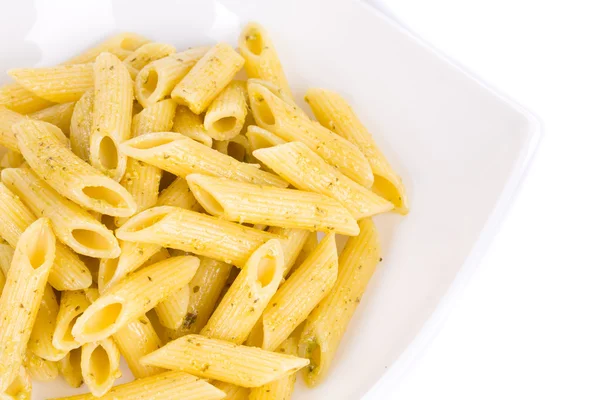 Pasta with pesto sauce. — Stock Photo, Image