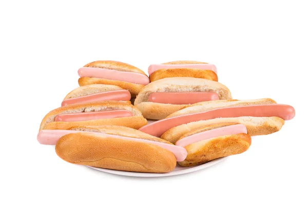 Hotdogs op plaat. — Stockfoto