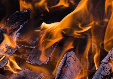 Blazing fire.
