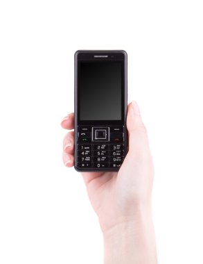 elini tutarak ve dokunmatik bir telefon