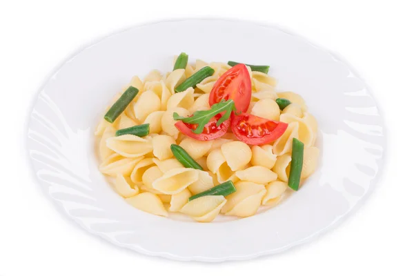 Pasta shells with vegetables — Stock Photo, Image