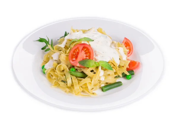 Pasta med gröna bönor. — Stockfoto