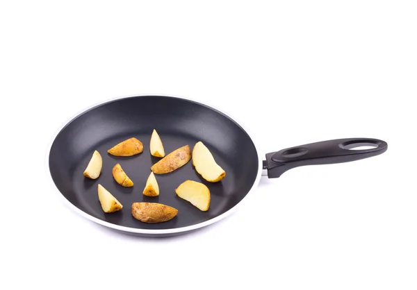 Potatoes on  frying pan. — Stock Photo, Image