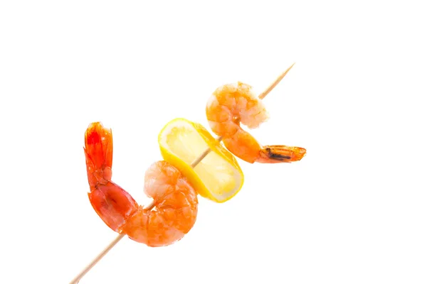 Two shrimp with lemon — Stock Photo, Image