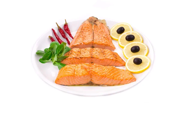 Salmon fillets with rosemary. — Stock Photo, Image