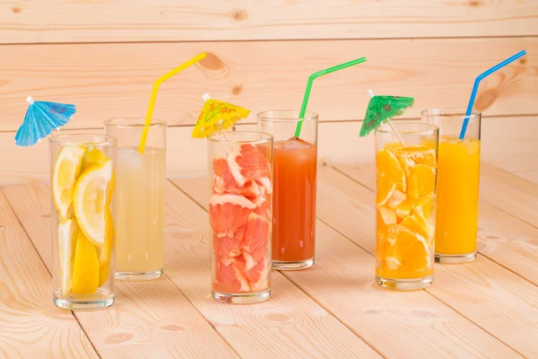 Close up of various juices — Stock Photo, Image