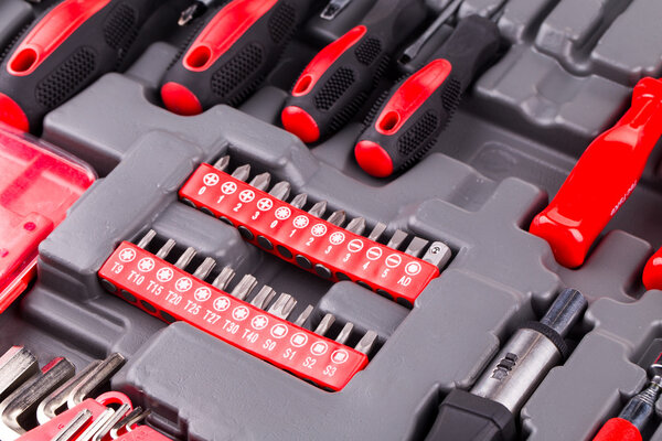 Drill bit set in box