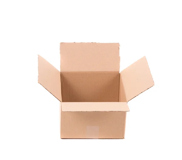 Проста коричнева картонна коробка — стокове фото