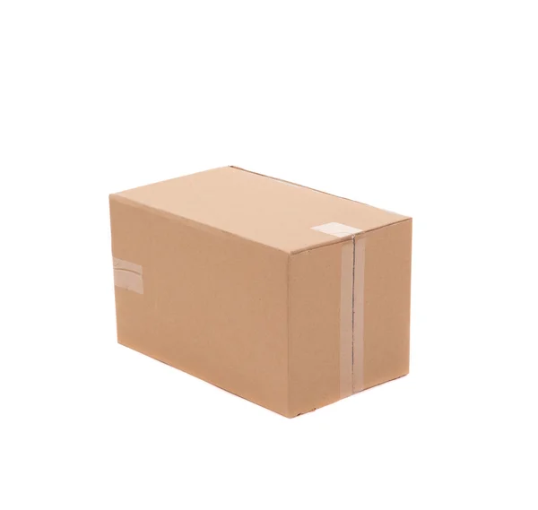 Caixa de papelão marrom simples — Fotografia de Stock