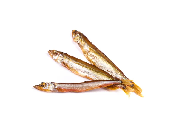 Ryby wędzone na białym tle — Zdjęcie stockowe