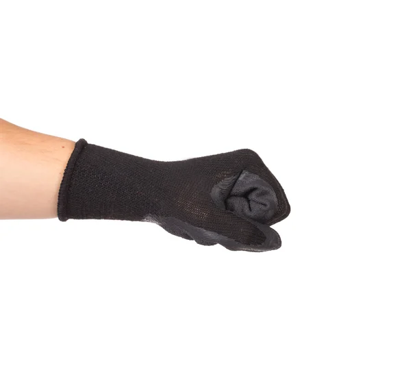 Strong male worker hand glove clenching fist — Stock Photo, Image