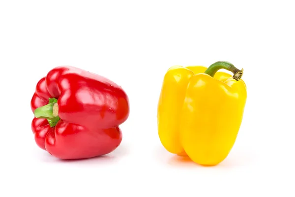 Red and yellow pepper isolated — Stock Photo, Image