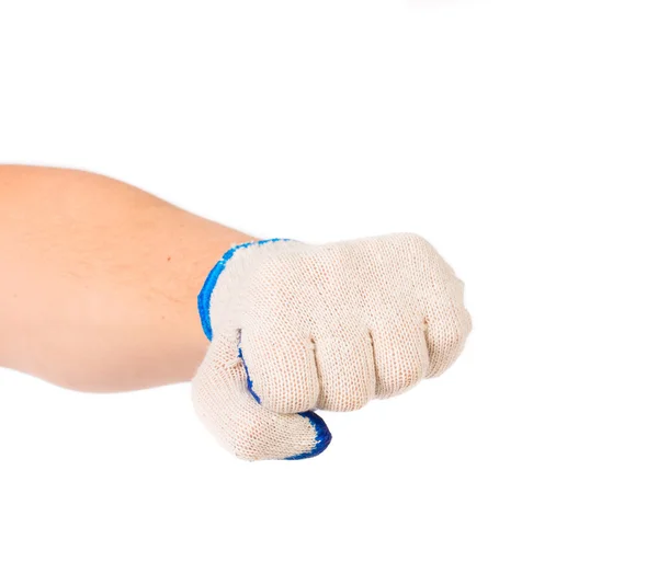 Hand glove clenching fist — Stock Photo, Image