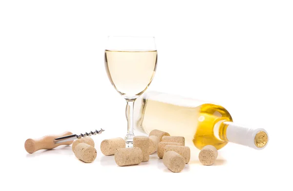 Стакан вина и бутылка — стоковое фото