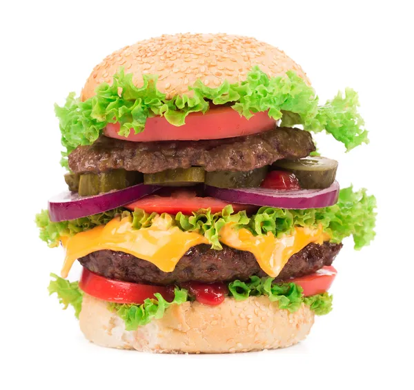 Büyük hamburger. — Stok fotoğraf