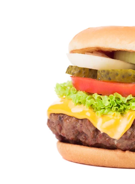 Close up van smakelijke hamburger. — Stockfoto