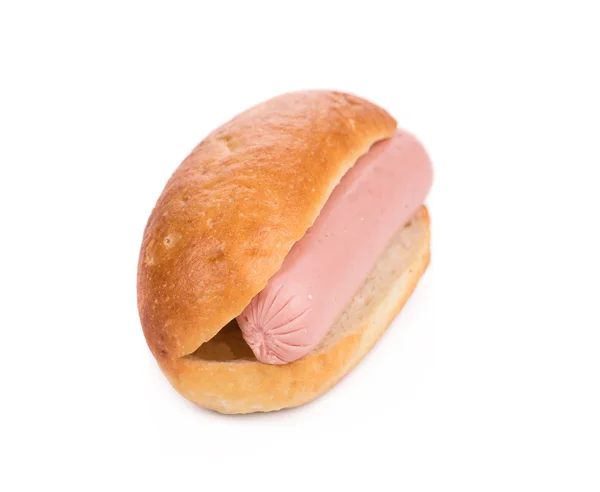 Hotdog met worst roll — Stockfoto