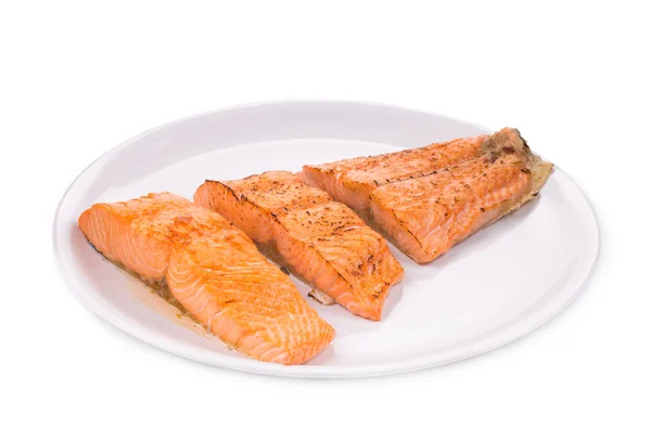 Fried salmon fillet — Stock Photo, Image