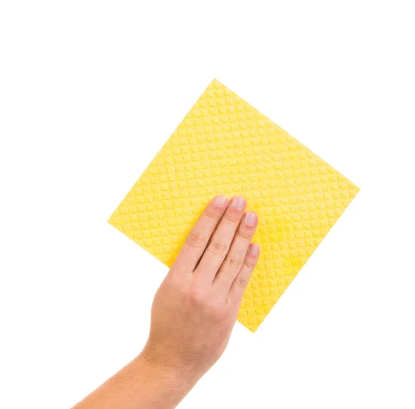 Hand holding cleaning sponge. — Stock Photo, Image