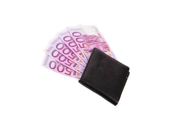 Euros in purse. — Stock Photo, Image