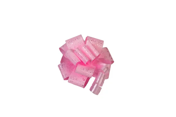 Lazo Rosa Para Una Caja Regalo Aislado Sobre Fondo Blanco —  Fotos de Stock