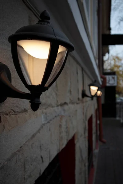 Lantern Zdi Starého Města Detailní Záběr — Stock fotografie