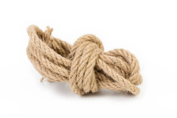 Rope Tied Knot Isolated White Background Close — 스톡 사진