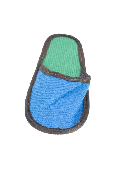 Las Zapatillas Hechas Fieltro Tienen Color Azul Verde Aislado Sobre — Foto de Stock