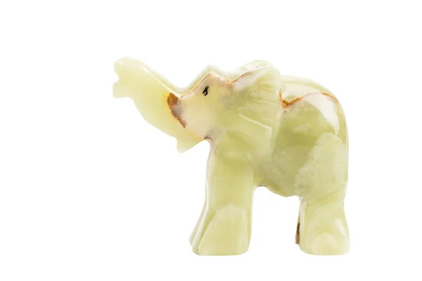 Éléphant Onyx Qui Porte Chance Isolé Sur Terrain Boulangerie Blanc — Photo