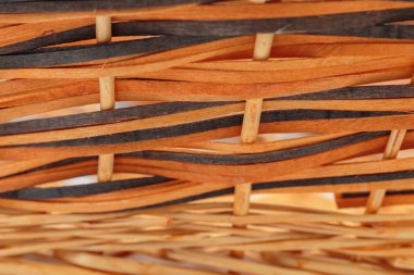 Söğüt dallarının güzel dokusu. Arka plan doğal rattan yapılmış. Yakın plan..