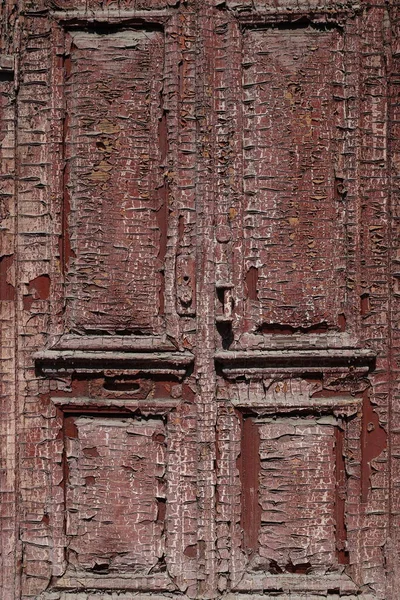 Uma Porta Abandonada Descascada Antiquada Close — Fotografia de Stock