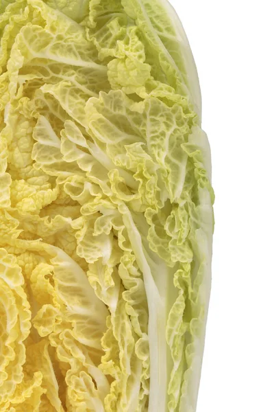 Cross Section Napa Cabbage Located White Surface Close — Stock Photo, Image