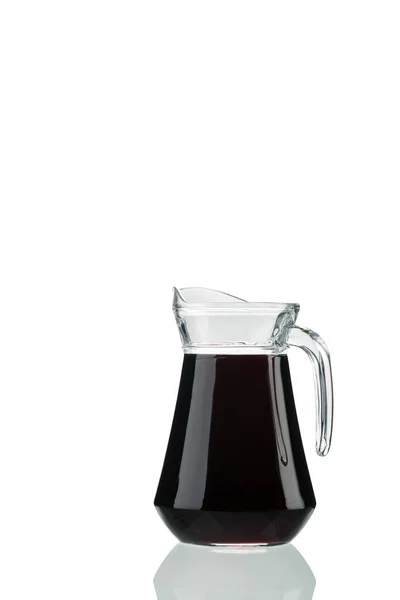 Jug Red Wine Vertical Highlights Isolated White Background Close — Stockfoto