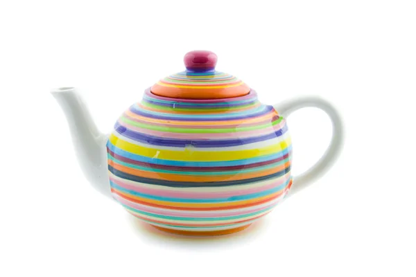 Colorful striped teapot — Stock Photo, Image