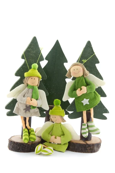 Ángeles de Navidad en pino — Foto de Stock