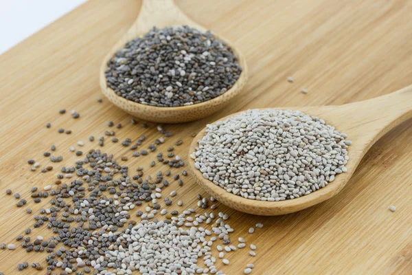 Black and white chia seeds — Stock Photo, Image