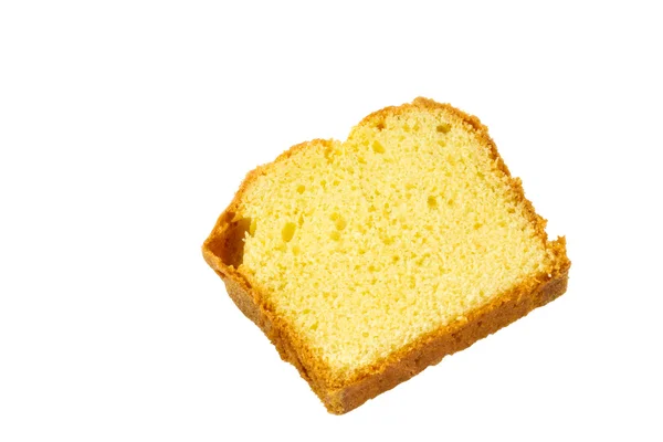 Stück Butterkuchen isoliert — Stockfoto