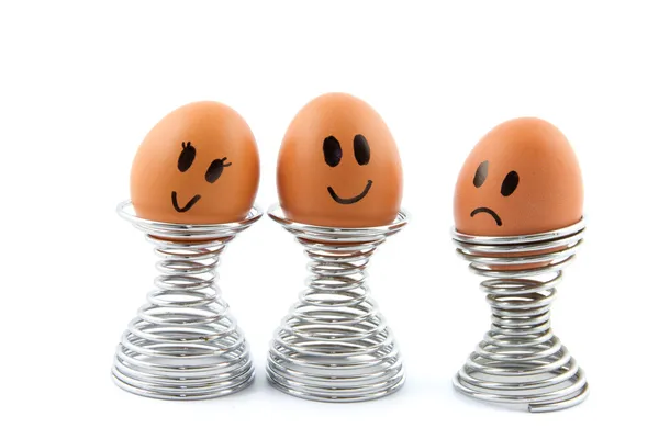 Uovo in tazza di uova sentirsi esclusi Immagini Stock Royalty Free