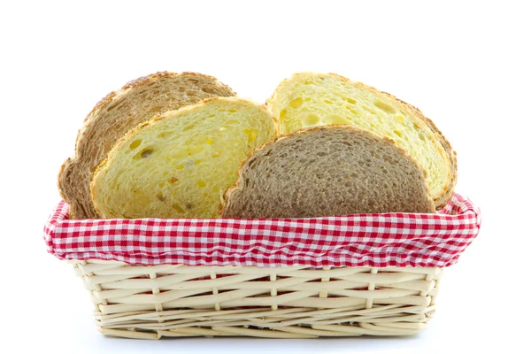 Fette di pane nel paniere — Foto Stock