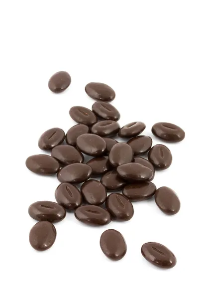 Yakın çekim sıcak çikolata kahve çekirdekleri — Stok fotoğraf