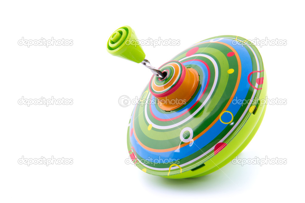one green whirl toy isolated