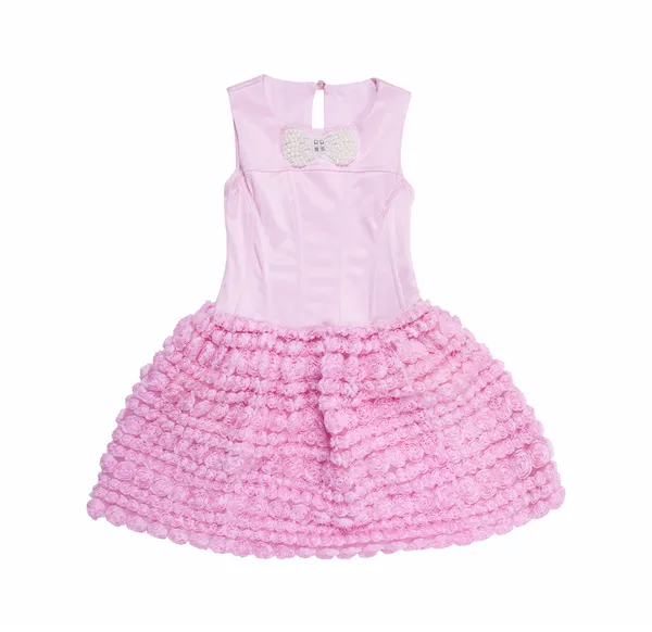 Baby roze jurk geïsoleerd op witte achtergrond — Stockfoto