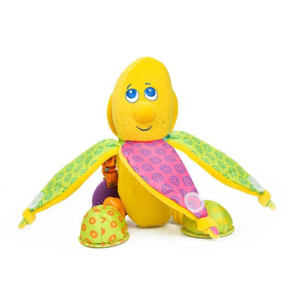 Zachte banaan onderwijsspeelgoed geïsoleerd op een witte achtergrond — Stockfoto