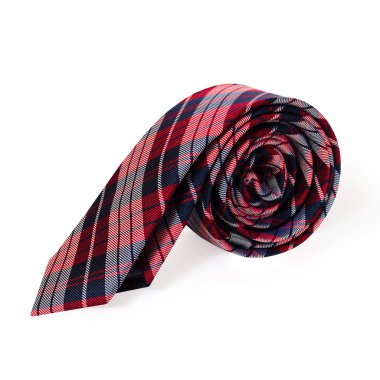 kareli kravat üzerinde beyaz izole