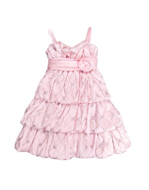 Beyaz arka plan üzerinde izole bebek pembe elbise