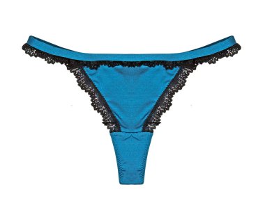 Beyaz bir arka plan üzerinde izole zarif mavi kadın iç çamaşırı