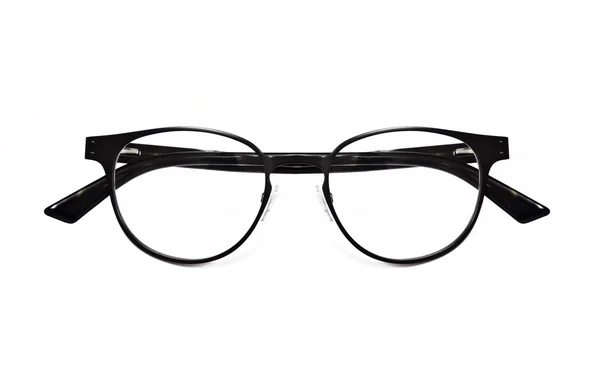 Black nerd glasses isolated on white — Stock Photo, Image