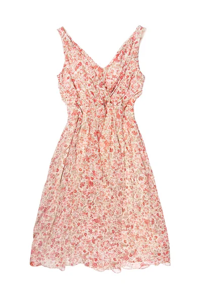 Vestido de verão rosa isolado em um fundo branco — Fotografia de Stock