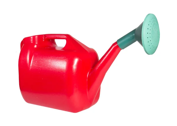 Red watering can isolated on a white background — Stock Photo, Image