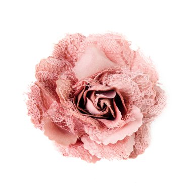 pink brooch flower isolated on white background clipart